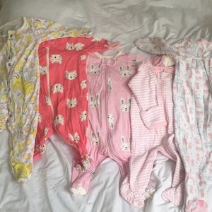 Newborn and 3 to 6 month onesies 5 of them